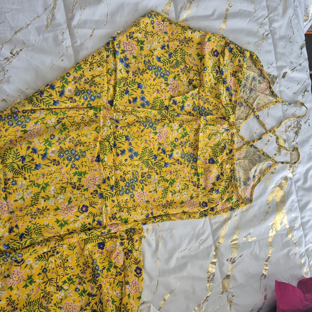 Floral Yellow Maxi Dress